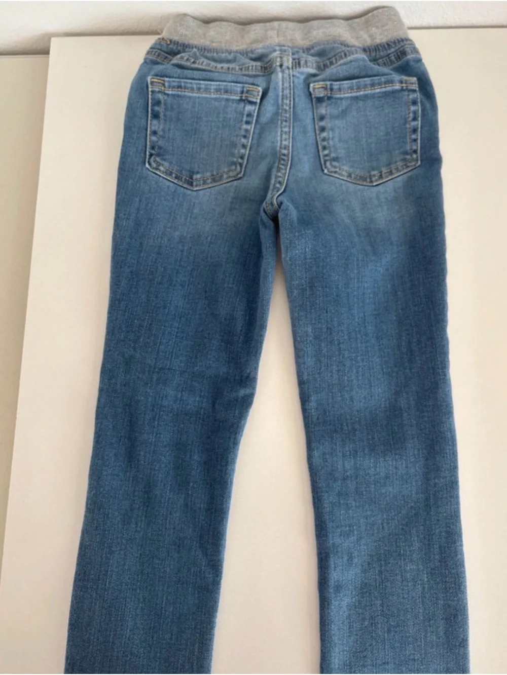 Girl Denim Joggers Trio with Pink Waistband and Silver Bow 3-pieces 5/6